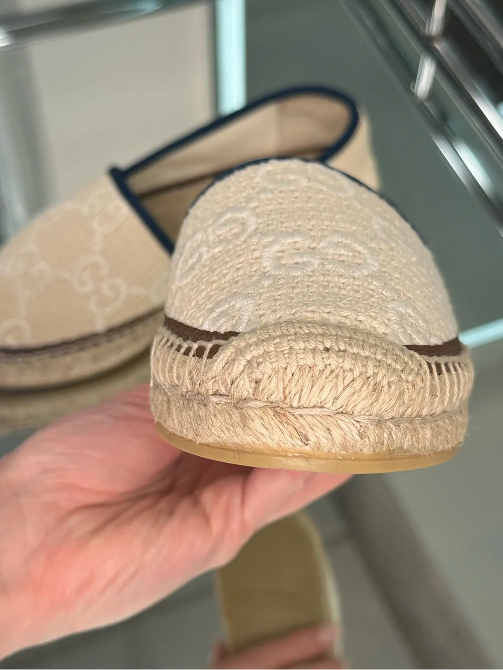 Gucci embroidered canvas Espadrille Flat